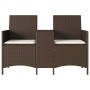 2-seater garden sofa with table and brown PE rattan cushions by , Outdoor sofas - Ref: Foro24-4003885, Price: 139,86 €, Disco...