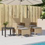 Zweier-Gartensofa mit Tisch und Hockern aus beigem PE-Rattan von , Outdoor-Sofas - Ref: Foro24-4003893, Preis: 187,77 €, Raba...