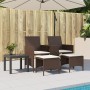 Zweier-Gartensofa mit Tisch und Hockern aus braunem PE-Rattan. von , Outdoor-Sofas - Ref: Foro24-4003891, Preis: 187,99 €, Ra...