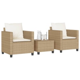 Gartenmöbel-Set 3-teilig aus synthetischem Rattan mit beigen Kissen von , Gartensets - Ref: Foro24-4003900, Preis: 233,99 €, ...