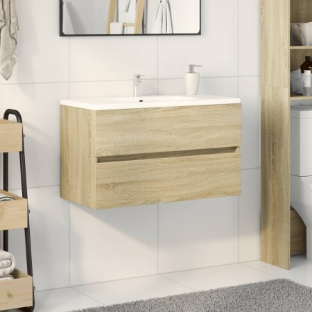 Engineered wood Sonoma oak vanity cabinet 80x38.5x45 cm by , Bathroom furniture - Ref: Foro24-849637, Price: 62,65 €, Discoun...