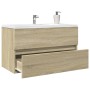 Engineered wood Sonoma oak vanity cabinet 80x38.5x45 cm by , Bathroom furniture - Ref: Foro24-849637, Price: 62,65 €, Discoun...