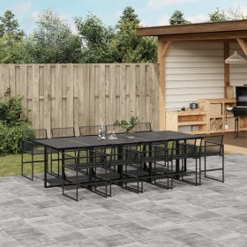 Garten-Essgruppe 11-teilig aus schwarzem Kunststoff-Rattan von , Gartensets - Ref: Foro24-3295051, Preis: 1,00 €, Rabatt: %