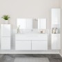 4-piece bathroom furniture set made of glossy white plywood by , Bathroom furniture - Ref: Foro24-3308525, Price: 182,24 €, D...