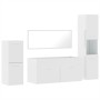 4-piece bathroom furniture set made of glossy white plywood by , Bathroom furniture - Ref: Foro24-3308525, Price: 182,24 €, D...