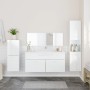 4-piece bathroom furniture set made of glossy white plywood by , Bathroom furniture - Ref: Foro24-3308525, Price: 182,24 €, D...