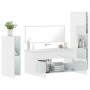 4-piece bathroom furniture set made of glossy white plywood by , Bathroom furniture - Ref: Foro24-3308525, Price: 182,24 €, D...