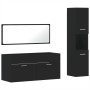 3-piece black plywood bathroom furniture set by , Bathroom furniture - Ref: Foro24-3308527, Price: 127,99 €, Discount: %