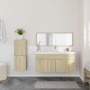 3-piece bathroom furniture set made of Sonoma oak plywood. by , Bathroom furniture - Ref: Foro24-3308533, Price: 101,20 €, Di...