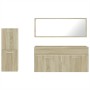 3-piece bathroom furniture set made of Sonoma oak plywood. by , Bathroom furniture - Ref: Foro24-3308533, Price: 101,20 €, Di...