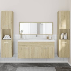 4-piece bathroom furniture set in Sonoma oak plywood by , Bathroom furniture - Ref: Foro24-3308538, Price: 239,22 €, Discount: %