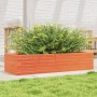 Solid pine wood planter in brown wax 110x40x23 cm by , Pots and planters - Ref: Foro24-847230, Price: 72,04 €, Discount: %