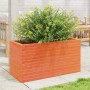 Solid pine wood planter in brown wax 90x40x45.5 cm by , Pots and planters - Ref: Foro24-847270, Price: 116,73 €, Discount: %