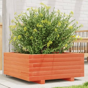 Solid pine wood planter in brown wax 60x60x26.5 cm by , Pots and planters - Ref: Foro24-847300, Price: 72,99 €, Discount: %