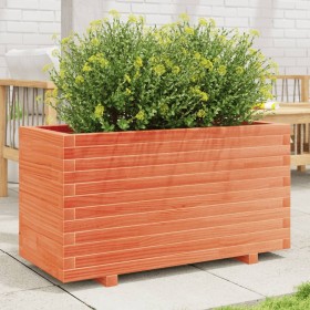 Solid pine wood planter in brown wax 90x40x49.5 cm by , Pots and planters - Ref: Foro24-847375, Price: 133,18 €, Discount: %