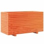 Solid pine wood planter in brown wax 90x40x49.5 cm by , Pots and planters - Ref: Foro24-847375, Price: 133,18 €, Discount: %