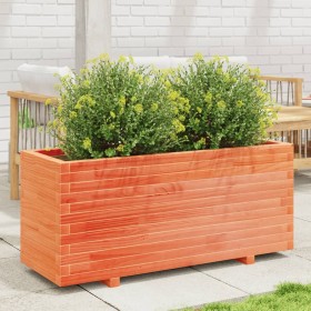 Solid pine wood planter in brown wax 110x40x49.5 cm by , Pots and planters - Ref: Foro24-847380, Price: 149,99 €, Discount: %