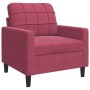 Sillón de terciopelo rojo tinto 60 cm de , Sofás - Ref: Foro24-4007608, Precio: 152,08 €, Descuento: %