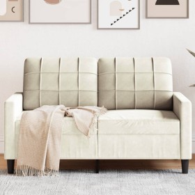 2-seater cream velvet sofa, 120 cm by , Sofas - Ref: Foro24-4007622, Price: 213,69 €, Discount: %