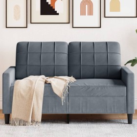 Dark gray velvet 2-seater sofa, 120 cm by , Sofas - Ref: Foro24-4007615, Price: 213,95 €, Discount: %