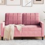 Zweiplätziges Sofa aus rosa Samtstoff, 120 cm. von , Sofas - Ref: Foro24-4007617, Preis: 212,58 €, Rabatt: %