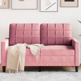 Zweiplätziges Sofa aus rosa Samtstoff, 120 cm. von , Sofas - Ref: Foro24-4007617, Preis: 210,99 €, Rabatt: %