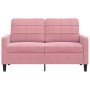 Zweiplätziges Sofa aus rosa Samtstoff, 120 cm. von , Sofas - Ref: Foro24-4007617, Preis: 212,58 €, Rabatt: %