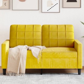 2-seater yellow velvet sofa, 120 cm by , Sofas - Ref: Foro24-4007620, Price: 210,98 €, Discount: %