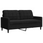 Zweiplätziges Sofa aus schwarzem Samt, 140 cm. von , Sofas - Ref: Foro24-4007629, Preis: 221,19 €, Rabatt: %