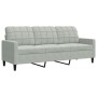 Dreisitzer-Sofa aus hellgrauem Samtstoff, 180 cm von , Sofas - Ref: Foro24-4007634, Preis: 255,82 €, Rabatt: %