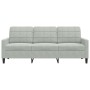 Dreisitzer-Sofa aus hellgrauem Samtstoff, 180 cm von , Sofas - Ref: Foro24-4007634, Preis: 255,82 €, Rabatt: %