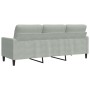 Dreisitzer-Sofa aus hellgrauem Samtstoff, 180 cm von , Sofas - Ref: Foro24-4007634, Preis: 255,82 €, Rabatt: %