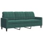 Dreisitzer-Sofa aus dunkelgrünem Samt, 180 cm von , Sofas - Ref: Foro24-4007636, Preis: 291,16 €, Rabatt: %