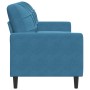 3-seater blue velvet sofa 180 cm by , Sofas - Ref: Foro24-4007643, Price: 275,44 €, Discount: %