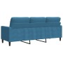 3-seater blue velvet sofa 180 cm by , Sofas - Ref: Foro24-4007643, Price: 275,44 €, Discount: %