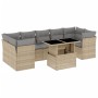 Gartensofa-Set und Kissen, 8-teilig, aus synthetischem Rattan in Beige. von , Gartensets - Ref: Foro24-3266399, Preis: 585,02...