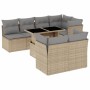 Gartensofa-Set und Kissen, 8-teilig, aus synthetischem Rattan in Beige. von , Gartensets - Ref: Foro24-3266409, Preis: 585,02...