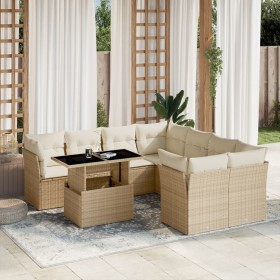 9-piece garden sofa set with beige synthetic rattan cushions by , Garden sets - Ref: Foro24-3266428, Price: 732,99 €, Discoun...