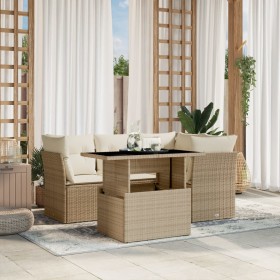 Garden sofa set with 5-piece synthetic rattan beige cushions by , Garden sets - Ref: Foro24-3266558, Price: 497,83 €, Discoun...