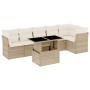 Set of 7-piece garden sofas and beige synthetic rattan cushions by , Garden sets - Ref: Foro24-3266598, Price: 575,49 €, Disc...