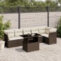 7-piece garden sofa set with brown PE rattan cushions by , Garden sets - Ref: Foro24-3266603, Price: 517,93 €, Discount: %