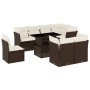 Garden sofa set 9 pieces and brown synthetic rattan cushions by , Garden sets - Ref: Foro24-3266733, Price: 670,70 €, Discoun...