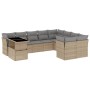 Garden sofa set with beige cushions, 10 pieces, synthetic rattan by , Garden sets - Ref: Foro24-3266849, Price: 679,80 €, Dis...