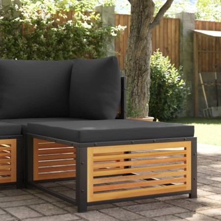 Gartenhocker mit Akazienholz-Kissen 68x68x30 cm. von , Modulare Sofas für den Außenbereich - Ref: Foro24-367640, Preis: 108,9...