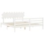 Estructura cama de matrimonio con cabecero madera maciza blanco de vidaXL, Camas y somieres - Ref: Foro24-3195302, Precio: 15...