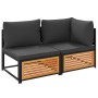 Zweiplätziges Gartensofa mit massivem Akazienholz und Kissen. von , Modulare Sofas für den Außenbereich - Ref: Foro24-367642,...