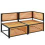 Zweiplätziges Gartensofa mit massivem Akazienholz und Kissen. von , Modulare Sofas für den Außenbereich - Ref: Foro24-367642,...