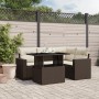 5-piece garden dining set with brown synthetic rattan cushions. by , Garden sets - Ref: Foro24-3267253, Price: 411,80 €, Disc...