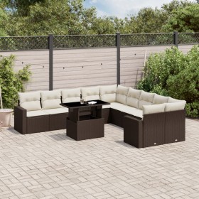 Garden sofa set 11 pieces with brown synthetic rattan cushions by , Garden sets - Ref: Foro24-3267543, Price: 787,99 €, Disco...