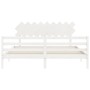 Estructura cama de matrimonio con cabecero madera maciza blanco de vidaXL, Camas y somieres - Ref: Foro24-3195302, Precio: 15...